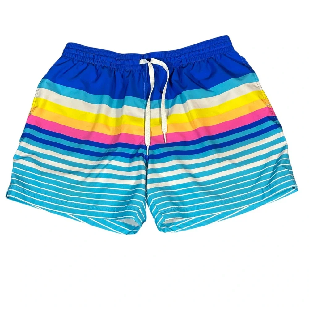 Chubbies Swim‎ Trunks Boy's XL The Newports Rainbow Striped 5.5 Inch Inseam